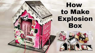 Explosion Box Tutorial  How to Make Explosion Box House Theme [upl. by Tedder]