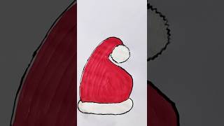 Santa Claus Hat Acrylic Painting For Kids santaclaus hat painting trending viralvideo shorts [upl. by Adnima]