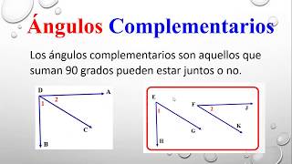 Ángulos Complementarios Suplementarios Adyacentes  Matemática [upl. by Nimzay137]