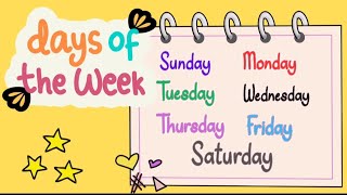 Days of the week  7 Days in a week  Days of week songDays of week for kids Days of the week name [upl. by Anirbes]