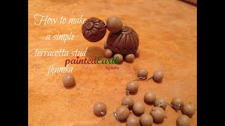 Terracotta stud jhumka making video [upl. by Lebaron]