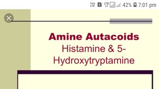 Autocoids General concept Histamine Actions and Adverse effect [upl. by Xuaeb]