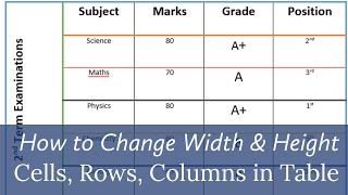 Changing Column Width And Row Height Microsoft Word 2013 Resize and Adjust table cells in Word 2016 [upl. by Gnaig]