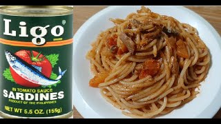 Spaghetti Sardines Sardine Pasta [upl. by Hatnamas]