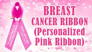 Breast Cancer Ribbon  Pink Cancer Awareness Ribbon [upl. by Lledrac]