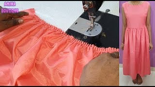 Readymade Pleated Frock Cutting and Stitching Full Tutorial [upl. by Adigun891]