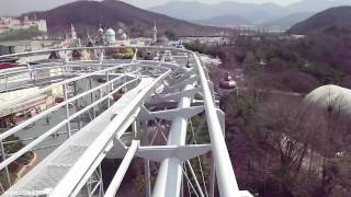 에버랜드 한국 Rolling XTrain POV Everland South Korean Roller Coaster [upl. by Fagan]