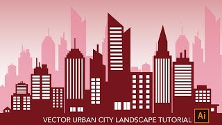 HOW TO MAKE  VECTOR CITY LANDSCAPE  SKYLINES SILHOUETTE ILLUSTRATOR CC TUTORIALS [upl. by Duile284]