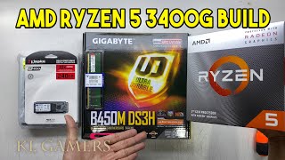 AMD Ryzen 5 3400G GIGABYTE B450M DS3H Simple Desktop PC Build [upl. by Burr]