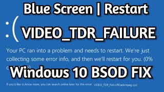 Fix Blue Screen VIDEO TDR FAILURE on Windows 1087  atikmpagsys nvlddmkmsys igdkmd32sys [upl. by Carmelia374]