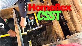 HomeFlex Gas Line Installation Tapping into existing pipe with Frankie Fixit [upl. by Farkas]