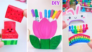 Paper craft  diy pen holder how to make  art and craft squishy  5 minute crafts school project [upl. by Macnair]