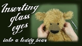 Inserting Glass Eyes Into A Teddy Bear  Alices Bear Shop [upl. by Asinla902]