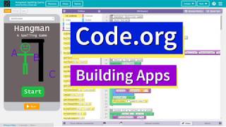 How to Code a Hangman Spelling Game in App Lab on Codeorg  AP Computer Science Performance Task [upl. by Deenya891]