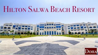 Hilton Salwa Beach resort  Desert Falls Water Park  Doha  Qatar  4K [upl. by Ydneh]