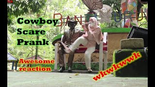 cowboy prankbest cowboy prank best statue scare prank jakarta cowboy prank makassar cowboy prank [upl. by Ecertak369]