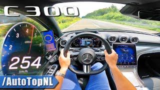 NEW MercedesBenz C Class C300  TOP SPEED on AUTOBAHN by AutoTopNL [upl. by Nelrac504]