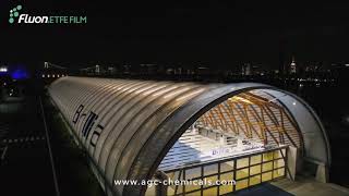 AGC  Case study of Fluon ETFE Film in the ShinToyosu Brillia Running Stadium [upl. by Corbett]