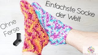 Easy Peasy Socken  Häkeln Ohne Ferse Schnell  Einfach  für Anfänger [upl. by Selina]