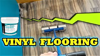 How to glue down and seam Vinyl sheet flooring [upl. by Leihcey956]