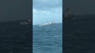 Container ship in storm 🌊🚢  Atlantic Ocean in storm  shorts [upl. by Watanabe]