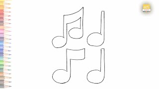 Music notes Lesson plans drawing  How to draw Music symbols simply  drawing tutorials  art janag [upl. by Allicerp952]