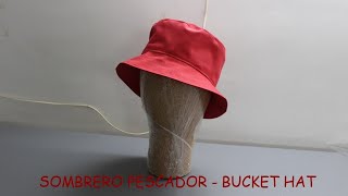 COMO HACER SOMBRERO PESCADOR  BUCKET HAT PASO A PASO [upl. by Atnahsa]