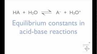 Equilibrium constants in acidbase reactions [upl. by Hardi178]