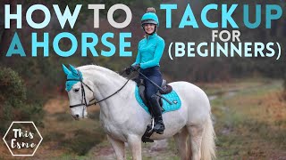 How to TACK UP a HORSE Parts of the Saddle  Putting a Bridle Together AD This Esme [upl. by Morette]