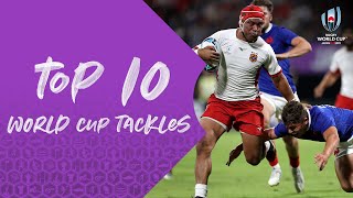 Ten of the Best Tackles from Rugby World Cup 2019 [upl. by Eittah]