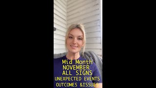 Mid month November All Signs Unexpected Results Events or Situations [upl. by Ellehsram]