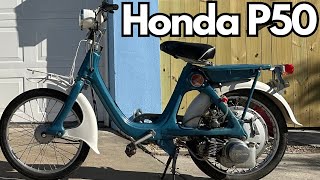 Super Cub gets a Sister 1968 Honda P50 4Stroke Moped [upl. by Jeannine114]