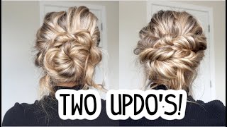 HOW TO EASY UPDOS FOR THE HOLIDAYS Short Medium amp Long Hairstyles [upl. by Aniryt834]