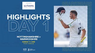 HIGHLIGHTS  Nottinghamshire v Warwickshire  County Championship Day One [upl. by Naitsabas]