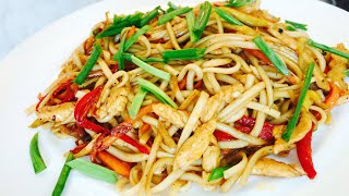 Лапша удон с курицей и овощами в соусе терияки Рецепт от Готовим дома Udon noodles with chicken [upl. by Oibesue]