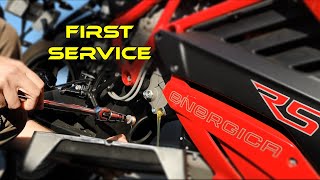 Energica Eva Ribelle  First Service  EMCE gearbox oil change [upl. by Aserret98]