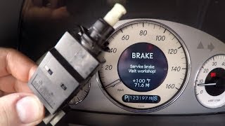 Mercedes Brake Switch Replacement Brake Warning FIX [upl. by Audrye]