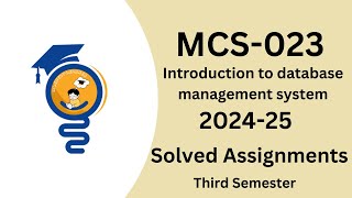 MCS023 solved assignments  202425  ignou assignments  bca 3 sem  free assignments [upl. by Chemosh201]