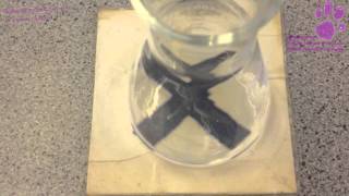 Sodium Thiosulfate and Hydrochloric acid  dissapearing cross clip 1 Classroom Clips 4 [upl. by Ellehcsor]