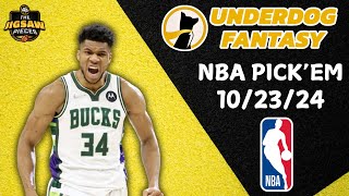 NBA UNDERDOG FANTASY PICKEM PICKS  PROPS amp PARLAYS  WEDNESDAY  102324  BETS PROMOS [upl. by Swetiana]