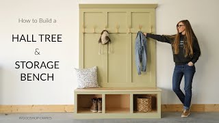 How to Build a Mudroom Storage Bench and Hall Tree [upl. by Arri]