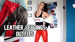 How I style LEATHER LEGGINGS ⚡️ [upl. by Yehtomit506]