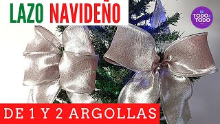 🎄LAZO navideño o MOÑO fácil para el árbol paso a paso👉2 TÉCNICASDIY⛄Cómo fazer lacos de natal [upl. by Clarice]