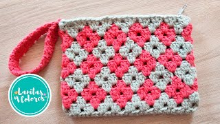 💚 Estuche MULTIUSO con cierre tejido a crochet paso a paso  Lanitas y Colores [upl. by Cristionna]