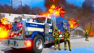 New Tanker Fire Truck in GTA 5 [upl. by Hsital]