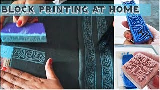 DIY Block Printing Tutorial  Hand Block Printing [upl. by Ruhtracam]