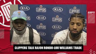 Clippers chime in on Rajon RondoLou Williams trade  NBA on ESPN [upl. by Houlberg]