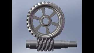 Przekładnia Ślimakowa  Worm Gear  SolidWorks Motion [upl. by Adidnac]