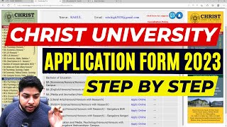 How to fill Christ University Application from 2023 🔥Step by Step process [upl. by Erlene]