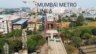 Mumbai Metro Line 5 Phase 1  Thane to Bhiwandi Drone Flyby  Nov 2024 [upl. by Haikan]